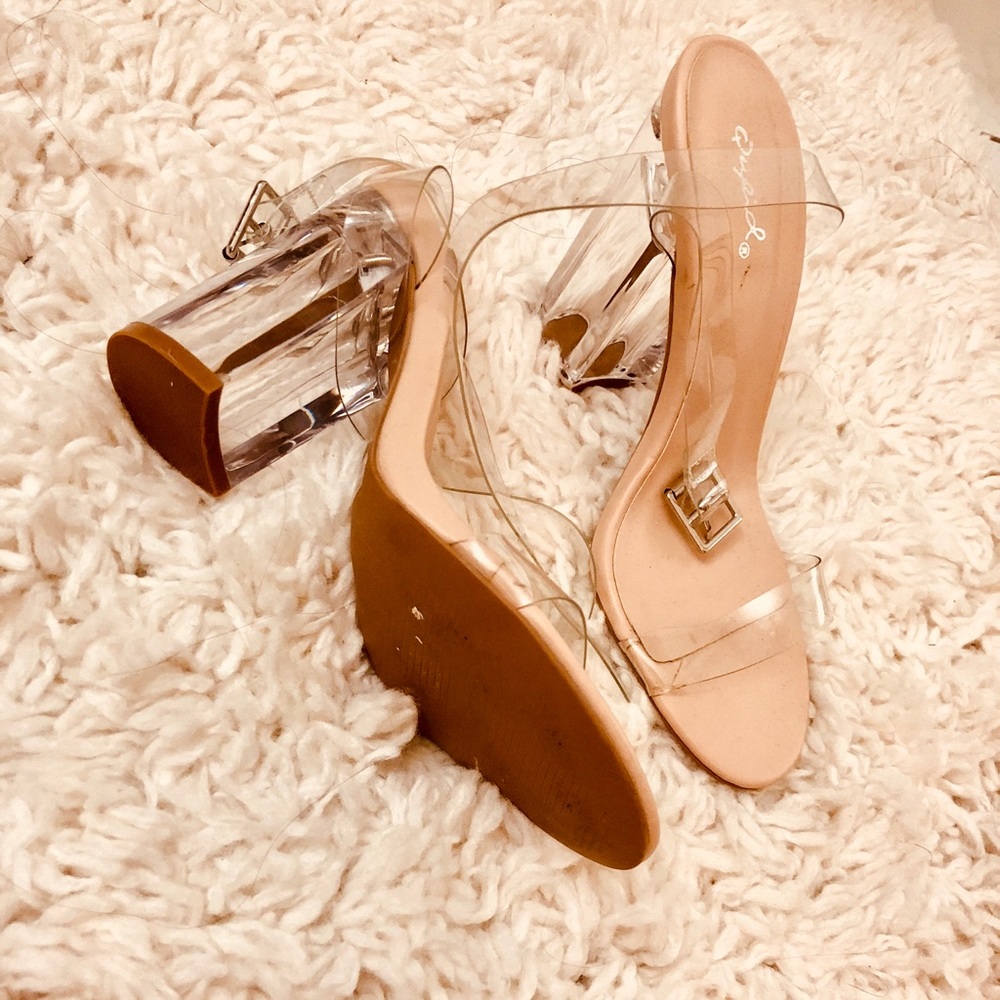Clear Block Heels